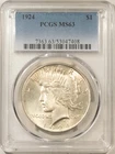 1924 PEACE DOLLAR, PCGS MS-63-ORIGINAL WHITE!