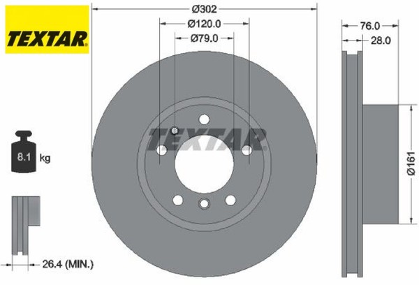 2X Bremsscheibe Textar 92042400 2 Bremsscheiben Vorderachse Vorne FüR BMW-image