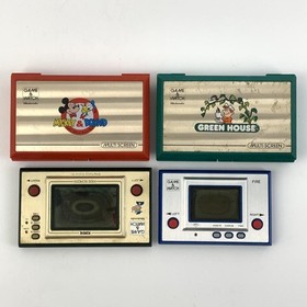 Nintendo Game & Watch Fire Green House etc. Set of 4 Tested Works 9974 UT