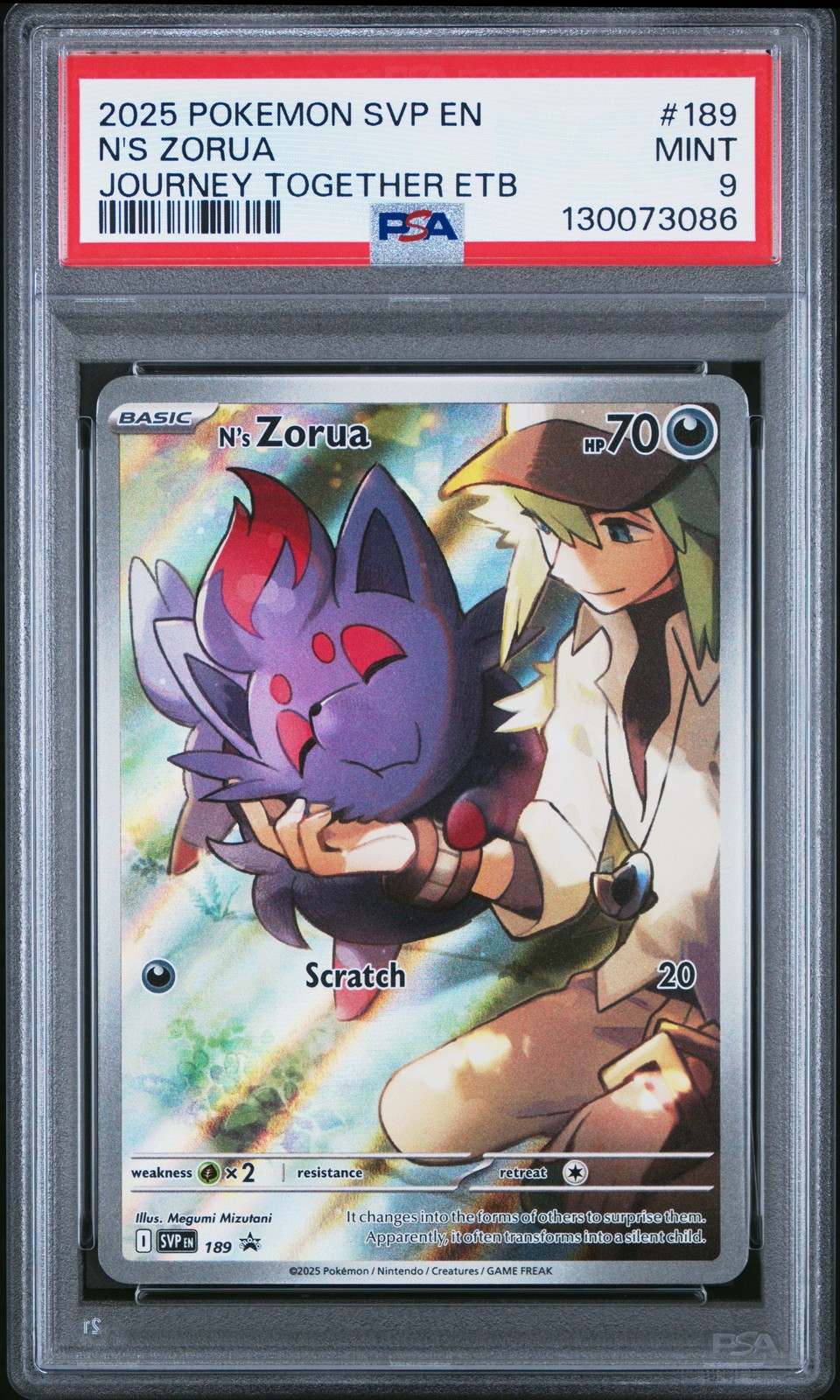 2025 POKEMON SVP EN-SV BLACK STAR PROMO #189 N'S ZORUA PSA 9