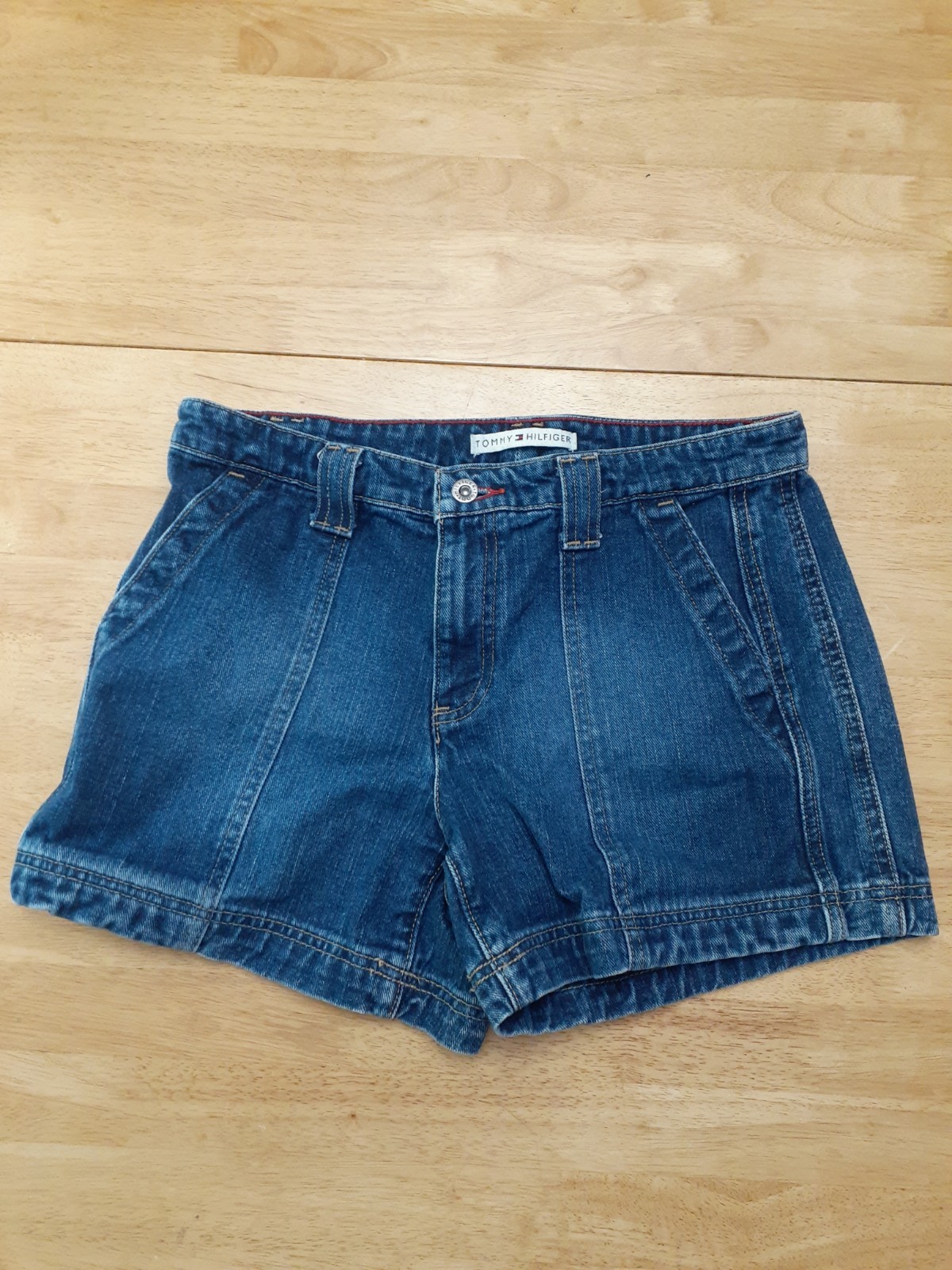 VTG Tommy Hilfiger Shorts Women 8  Blue Denim Medium Dark Wash 4