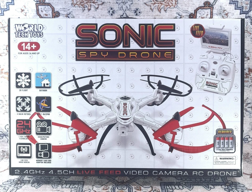 World Tech Toys: SONIC DRONE 2.4GHz 4.5CH LIVE FEED Video Camera RC Drone *New* - Image 3 of 4
