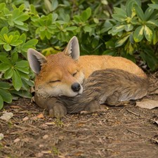 Fox Sleeping Garden Statue Garden Decoration Home Decor Animal Sculpture