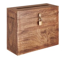 Wooden Wedding Card Box with Lock and Card Slot for Reception, Party W11  St...