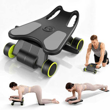 Ab Roller with Elbow Support, Ab Roller Board Core Workout Machine with 4 Wheels