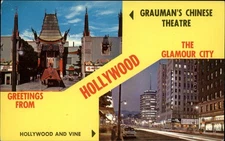 Hollywood CA Grauman's Chinese Theatre time lapse night Hollywood Vine postcard