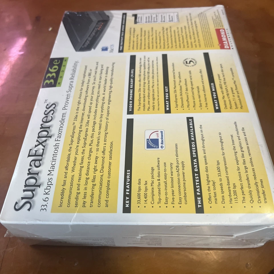 Supra Express 336K External Fax Modem 33.6 NEW SEALED - Image 4 of 4