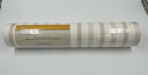 STYLE SELECTIONS Textured Wallcovering Classic Stripe Pattern Pre-Pasted 56 Ft