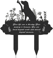 Dog Pet Memorial Grave Markers 13X12 Inch Metal Plaque Garden