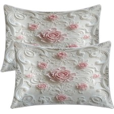 Satin Pillowcase Rose Silky Pillow Cases for Hair and Skin, Set of 2 Pack