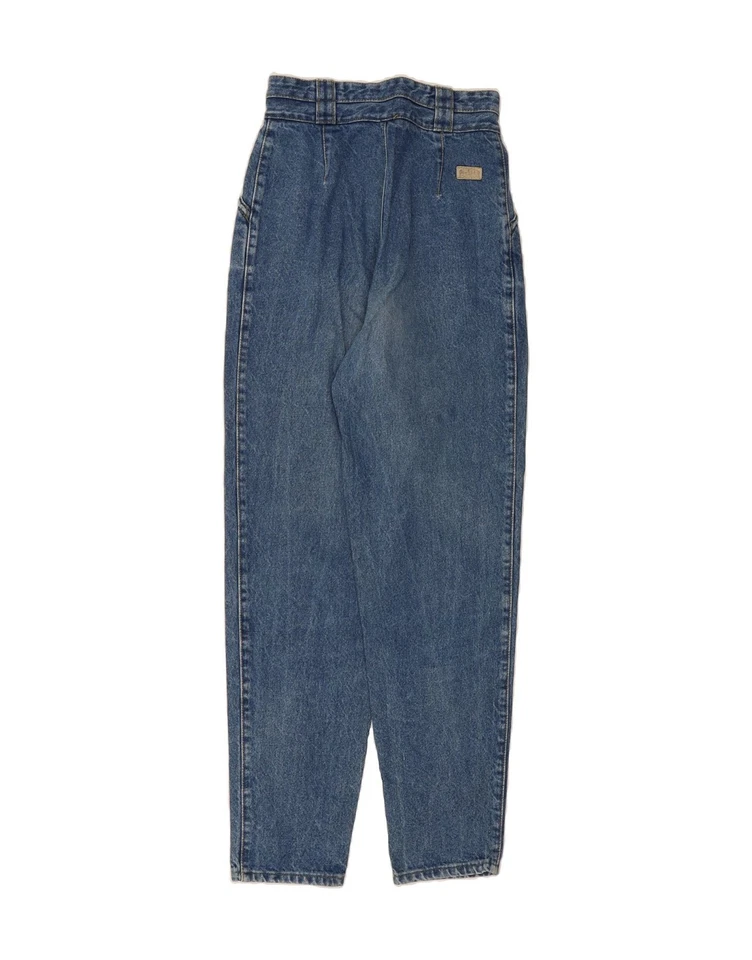 Pantalones de mezclilla para mujer PIONEER tiro alto cónicos W28 L29 azul algodón DC30 Foto 2 de 4