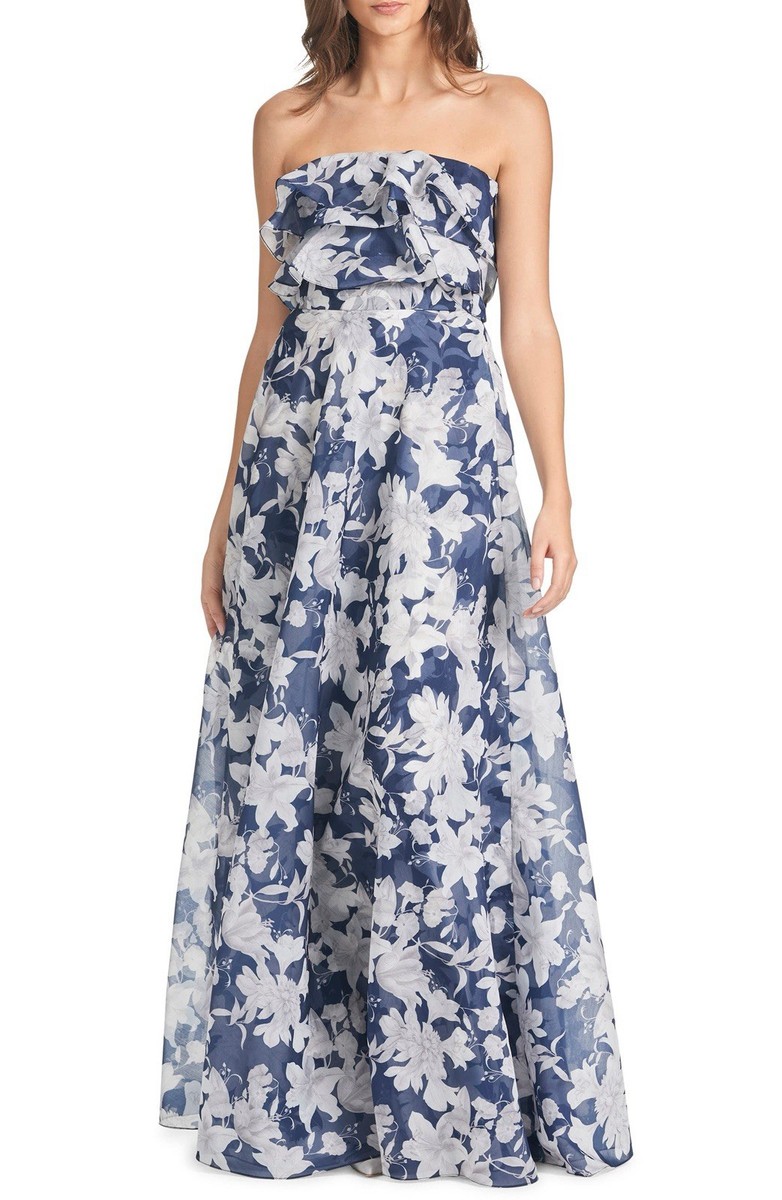 sachin and babi blue and white dress & Frivolla Gown, 2 / The perfect summer gown Fall 2026 RTW How To Go Braless Size:24
