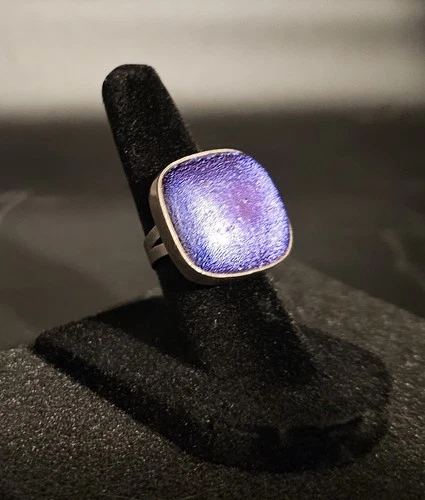 Vintage 925 Sterling Silver Square Galaxy Ring C11 Mexico size 6