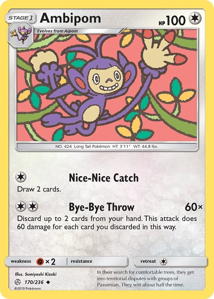 Ambipom (170/236) Uncommon NM SM12 SM - Cosmic Eclipse Pokemon TCG