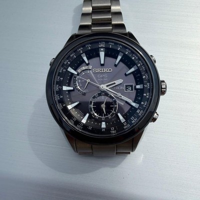 SEIKO Astron 7X52 Solar GPS Black Dial Men's Watch | eBay
