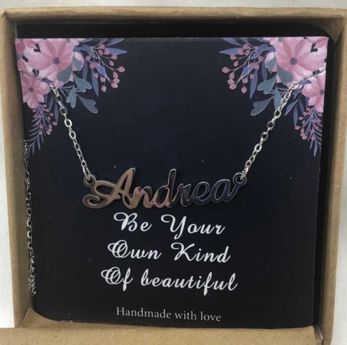 Personalized 14k Gold Plated Name Necklace, Glitter Background, Any Name/Color-1210812
