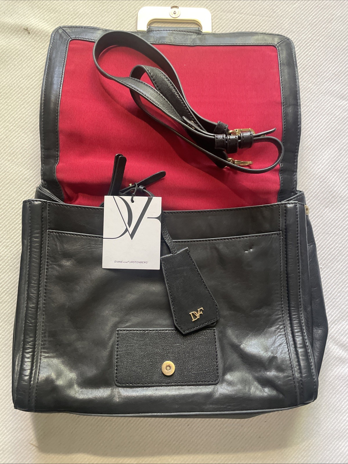Diane Von Fürstenberg DVF Black Leather Harper Connect Shoulder | Crossbody bag image 8