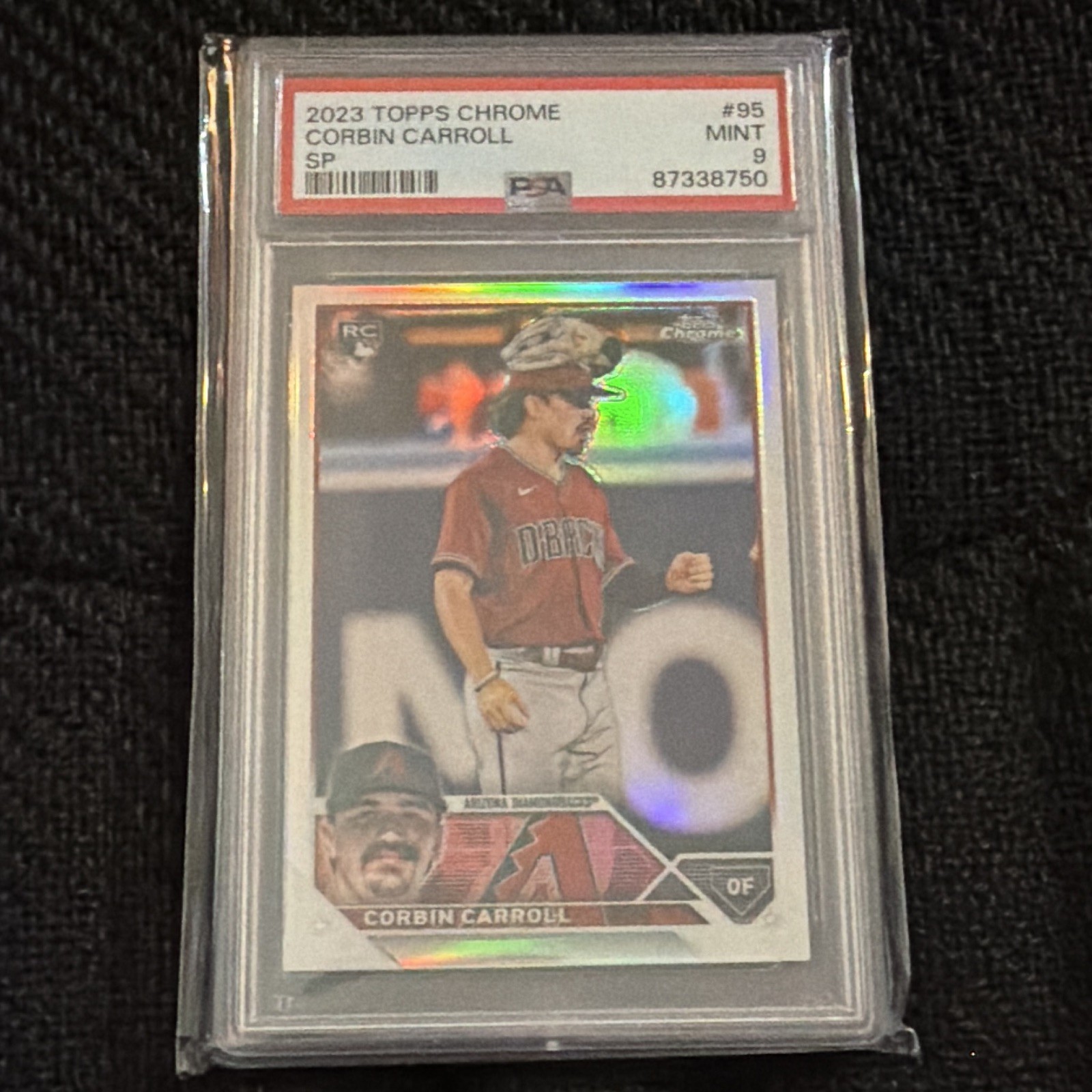 Topps 2023 Topps Chrome Corbin Carroll RC Image Variation SP #95 PSA 9