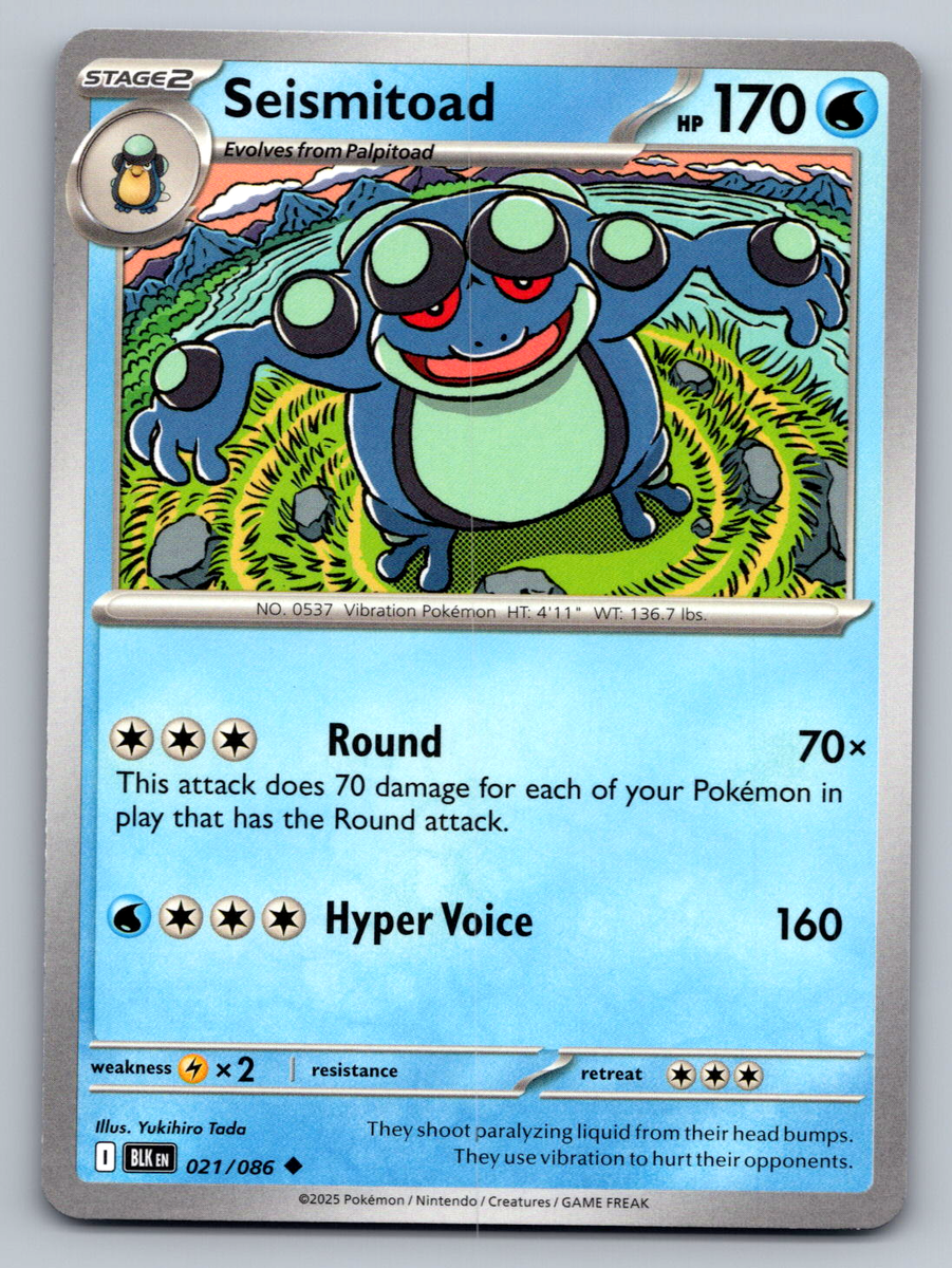 Seismitoad 021/086 Regular - SV: Black Bolt - Pokémon TCG | eBay