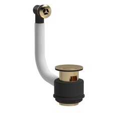 Nuie Slotted Stone Basin Waste with Brass Overflow Modern Bathroom Plug