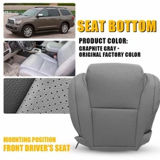 Driver Leather Bottom Seat Cover Gray For 2007-2013 Toyota Sequoia Tundra 4 Door