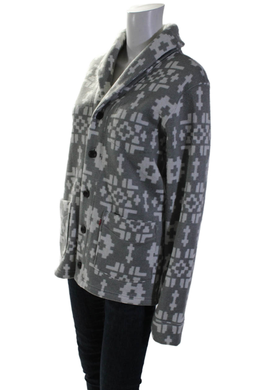 Levis Womens Textured Collared Button Graphic Pri… - image 2