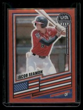 2026 Panini Stars & Stripes Prizm USA Baseball #179 Jacob Seamon Ruby Wave