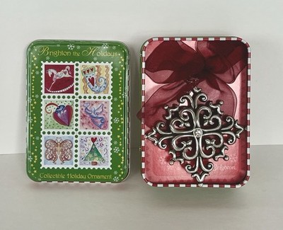   Brighton Week 1 Snowflake Christmas Ornament Swarovski Crystal Silver Plate