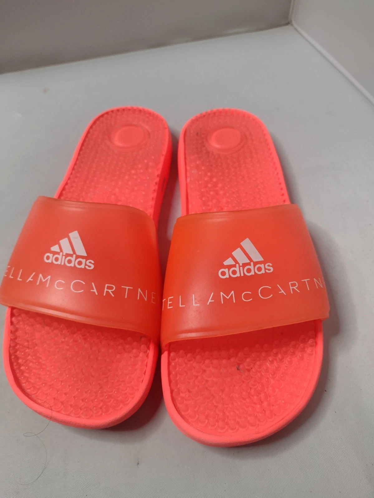 Adidas X Stella McCartney Sandali Donna Adissage 8 Neon Corallo Slides A4