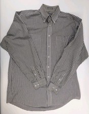 Van Heusen Dress Shirt Men's Sz LT Wrinkle-Free Black Check