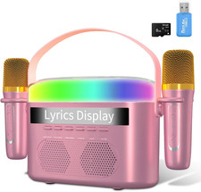 Karaoke Machine for Kids Adults with Lyrics Display, Mini Portable Bluetooth Dua