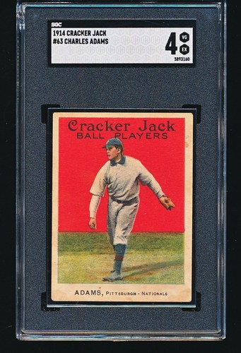 Charles Adams #63 1914 Cracker Jack card