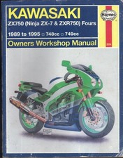 KAWASAKI ZXR750 H,J,L,ZXR750R K,M,NINJA ZX-7,ZX-7R HAYNES MANUAL 1989-1995