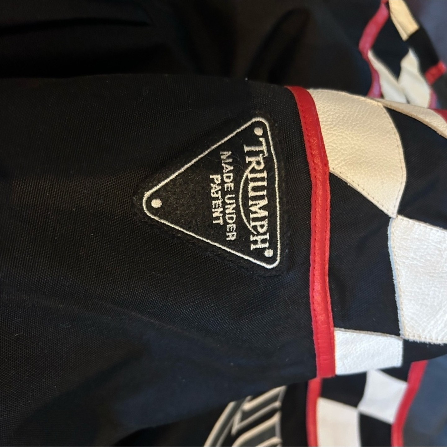Checkered Triumph Jacket  Size Medium M - image 7