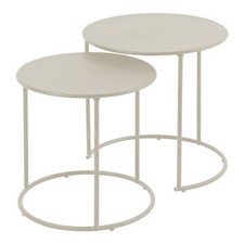 Amicasa Set tavolini esterno acciaio ZURIGO Bianco caldo