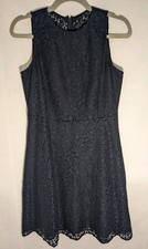 Loft Women's Sleeveless Dress Black Lace Overlay Size 4