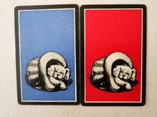 Deco Puppy Asleep in a Bowl Matched Pair of Swap Playing Cards.