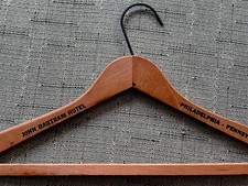 Vintage Wood Hanger JOHN BARTRAM HOTEL Philadelphia PA Pennsylvania Ex Cond.