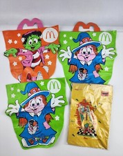 Lot 4 Vintage 1990 McDonalds Halloween Trick or Treat Bags  lunch Bag