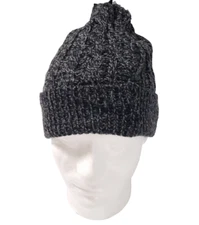 Beanie Hat Skull Cap Men's Gray Marled Black Lining Winter OSFM Linea Uomo