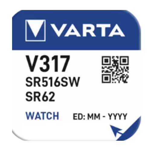 Varta Silberoxid-Knopfzelle – Perfekte Uhrenbatterie Für Deine Uhr (Typ SR62 / V317, 1 Stück Im Blister)