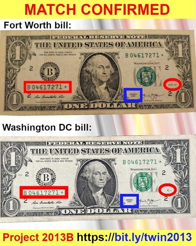 PLAN Y 2013 $1 "B ✯" NOTE with CONFIRMED PAIR # 75 FRB DC SERIAL # B 0461 7271 ✯ - Picture 2 of 14