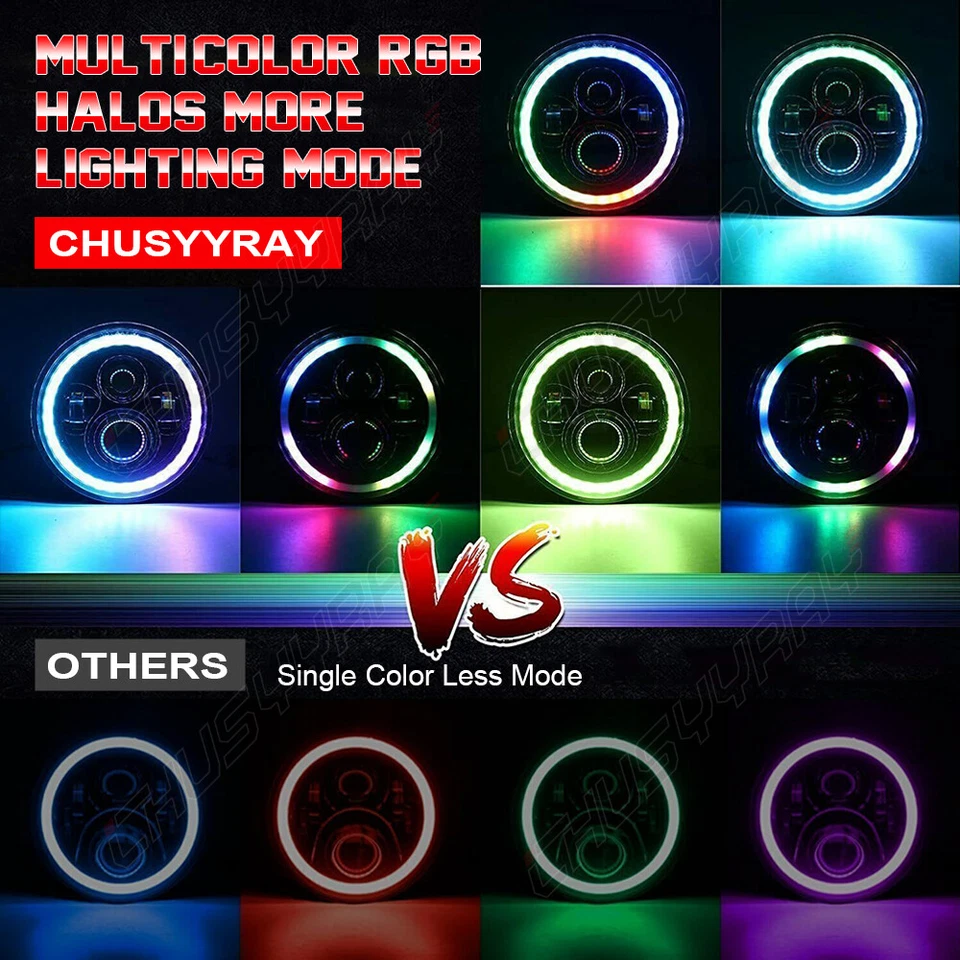 7" Round LED HEADLIGHT DRL For Yamaha XJ XS 250 400 600 650 750 850 1100 Virago — 第 2/4 张图片