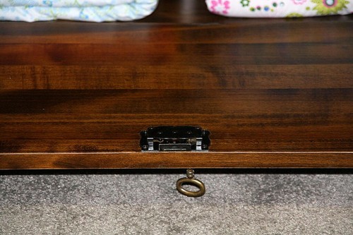 Massivholz Truhe Sitztruhe Aussteuertruhe Schuhtruhe Braun kolonial nußbaumfarbe - Bild 10 von 11