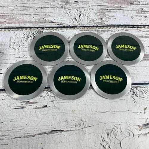 Jameson Irish Whiskey 6-Piece Metal Coaster Set Bar Accessories with Stand - Picture 4 of 6