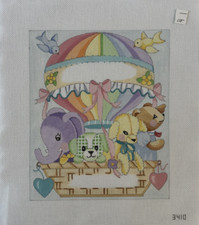 Balloon with Dolls 13ct Needlepoint hand painted Canvas 3410 Alice Peterson