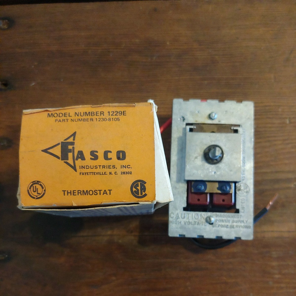NEW Fasco 1229E 1230-8105 Electric Heat Thermostat No Faceplate | eBay