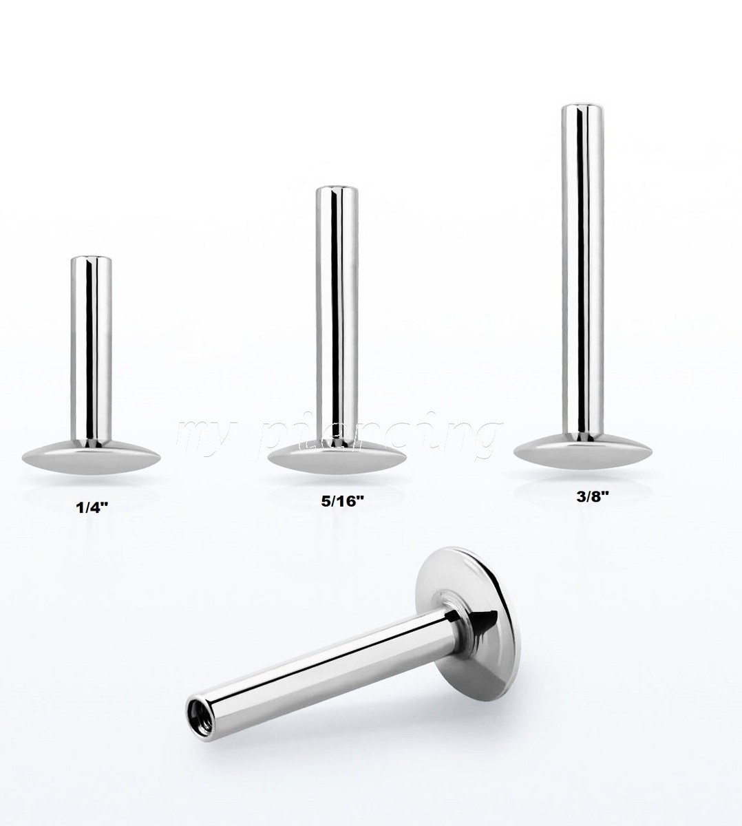 1PC 16g 4mm Curved Base Steel Internally Threaded Replacement