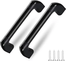 RV Grab Handle Aluminum Automotive Entry Door Assist Bar for Camper 2 Pack Black