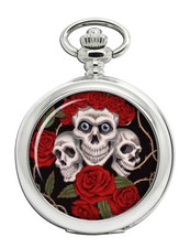 Rose skull Pocket Watch